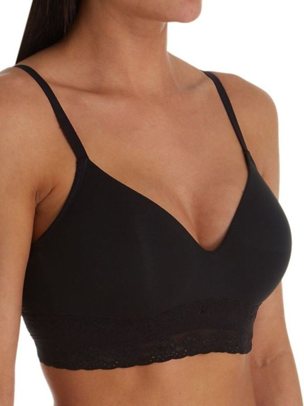 Natori NWT Bliss Perfection Contour Bra Soft Cup Size 36A Lace Trim